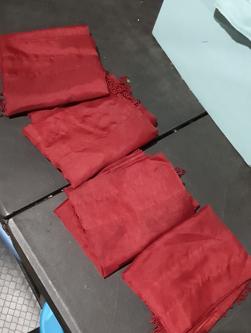 Red Maroon Decorative Sheer Valance Curtains - Unbranded - Picture 2 of 7